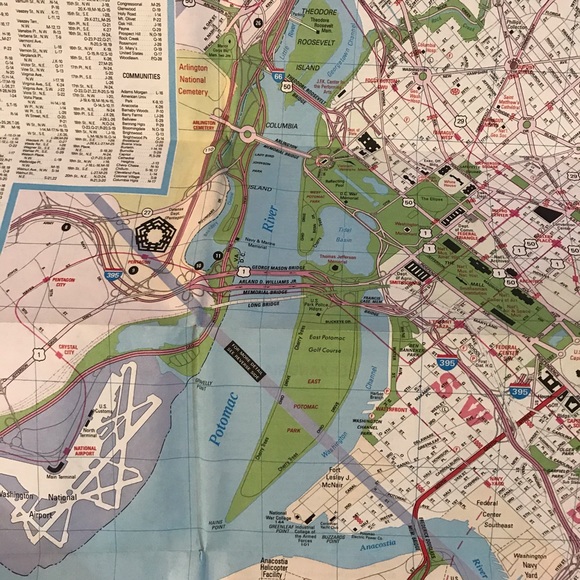 1990 Washington DC Street Map &Visitor’s Guide Map - Picture 8 of 8